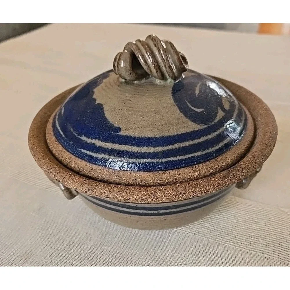 VTG Stoneware Ceramic Lidded Casserole Dish by Potpourri Potters Hot/Cold EUC